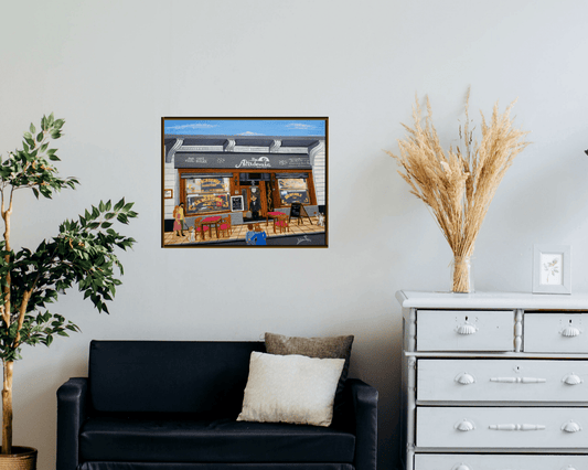 Original Painting "La Academia Bar" by Lidia Papic 15.8" x 19.7" - ThePopUp Art Gallery