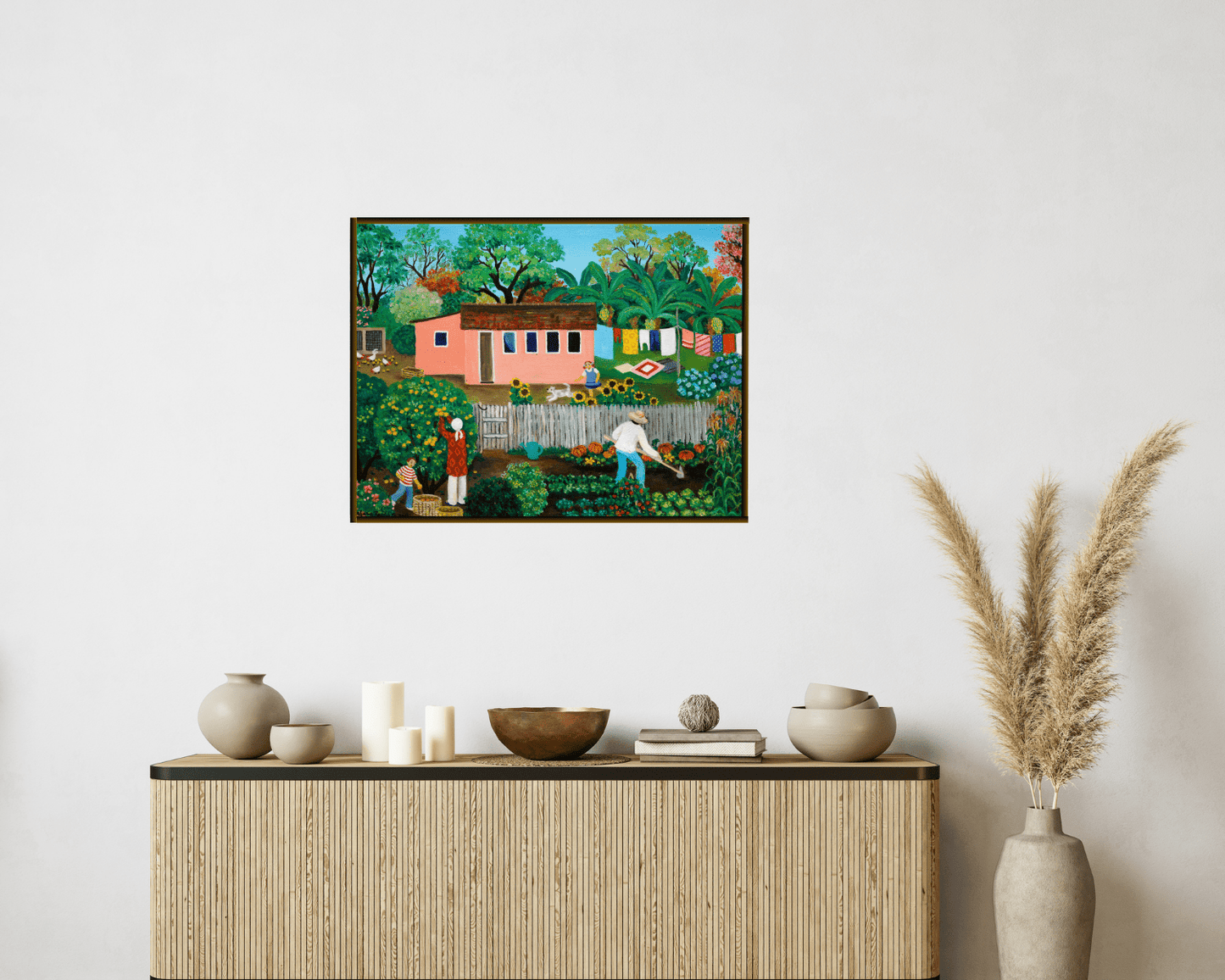 Original Painting "Organic Vegetable Garden" by Barbara Rochlitz 11.8" x 15.8" - ThePopUp Art Gallery