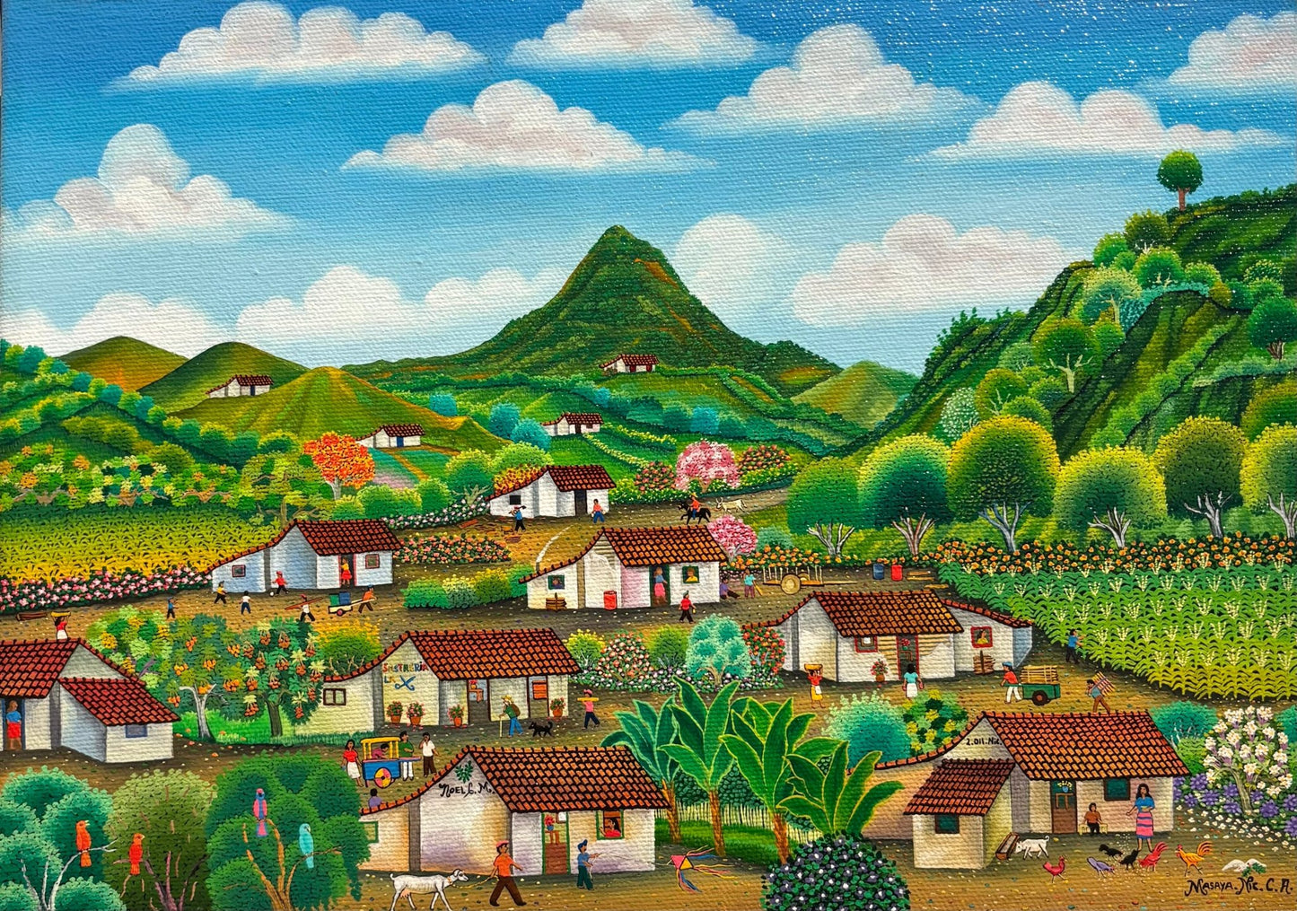 Original Painting "Road to New Guinea" by Noel Calero 8.3"x11.8" - ThePopUp Art Gallery