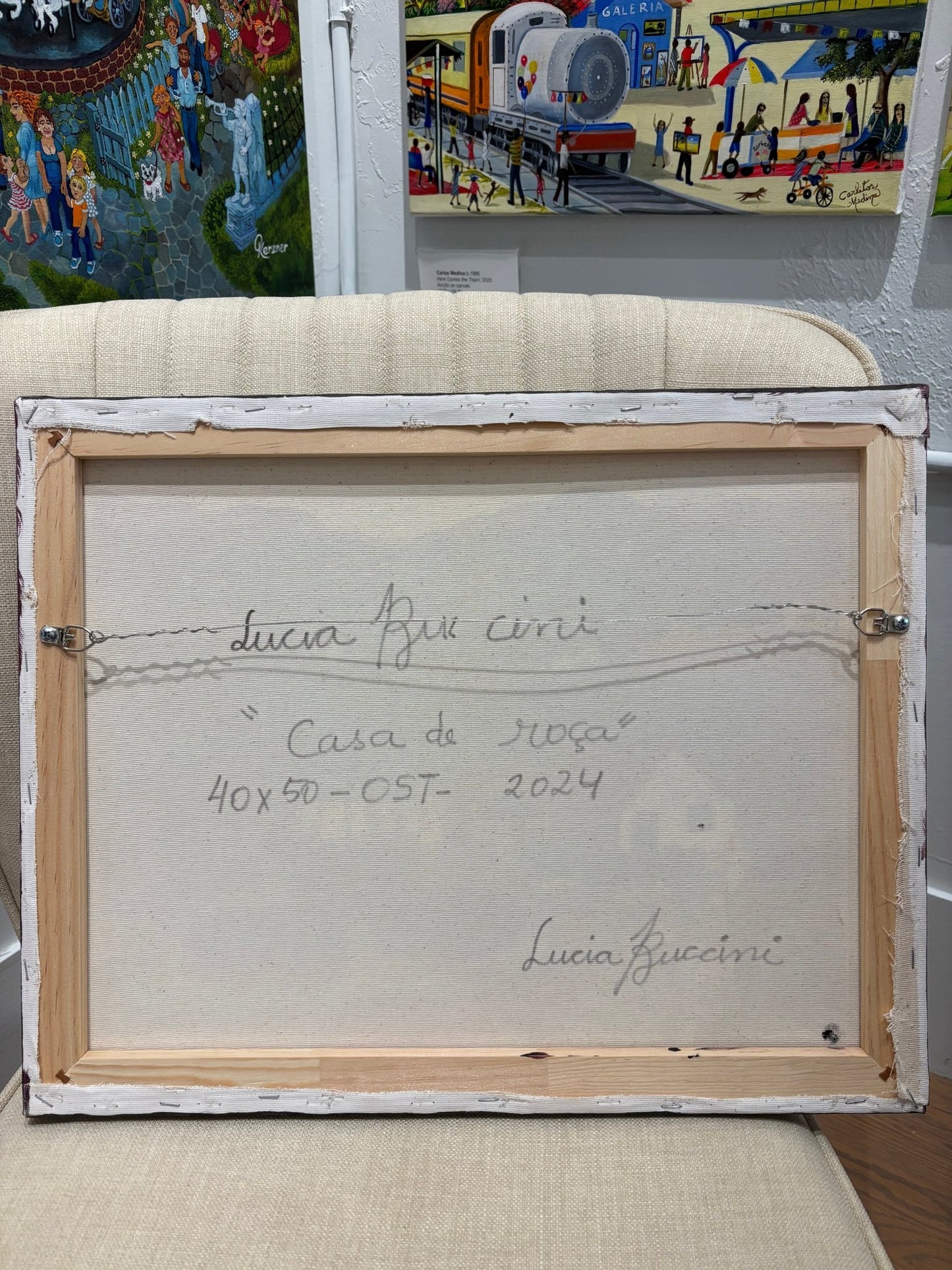 Original Painting "Country House" by Lucia Boccini, Brazil, 15 3/4" x 19 3/4" - ThePopUp Art Gallery