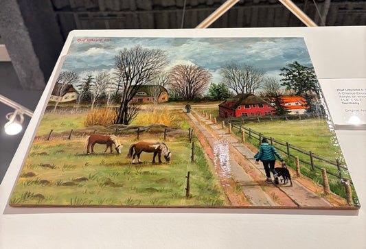 Original Painting "A Chance Encounter" by Olaf Ulbricht 11.8” x 15.7” - ThePopUp Art Gallery