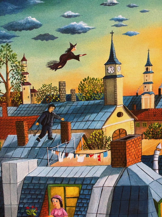 Print "Sunset on the Roof" by Mihai Dascalu 39.5" x 27.5" - ThePopUp Art Gallery