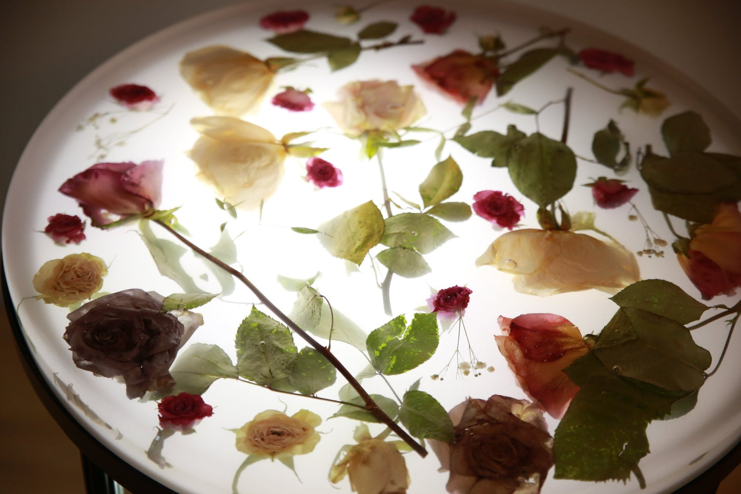 Botanical Resin Table "Forever 18 No31" by Serge Holenko, 18" Round, 24"H - ThePopUp Art Gallery