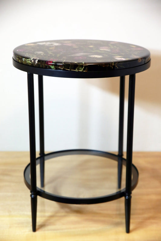Botanical Resin Table "Forever 18 No11" by Serge Holenko 18" Round, 24"H - ThePopUp Art Gallery