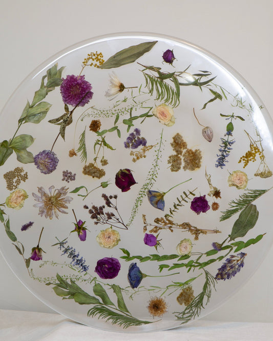 Botanical Resin Table "Forever 24 No21" by Serge Holenko 24" Round, 18"H - ThePopUp Art Gallery