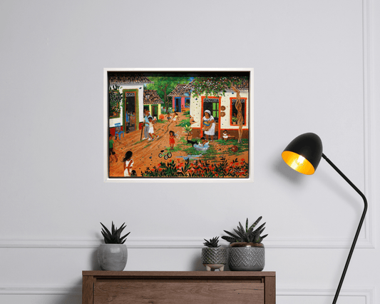 Original Painting "Our Happy Village" by Mara Toledo 11.13"x15.13" - ThePopUp Art Gallery