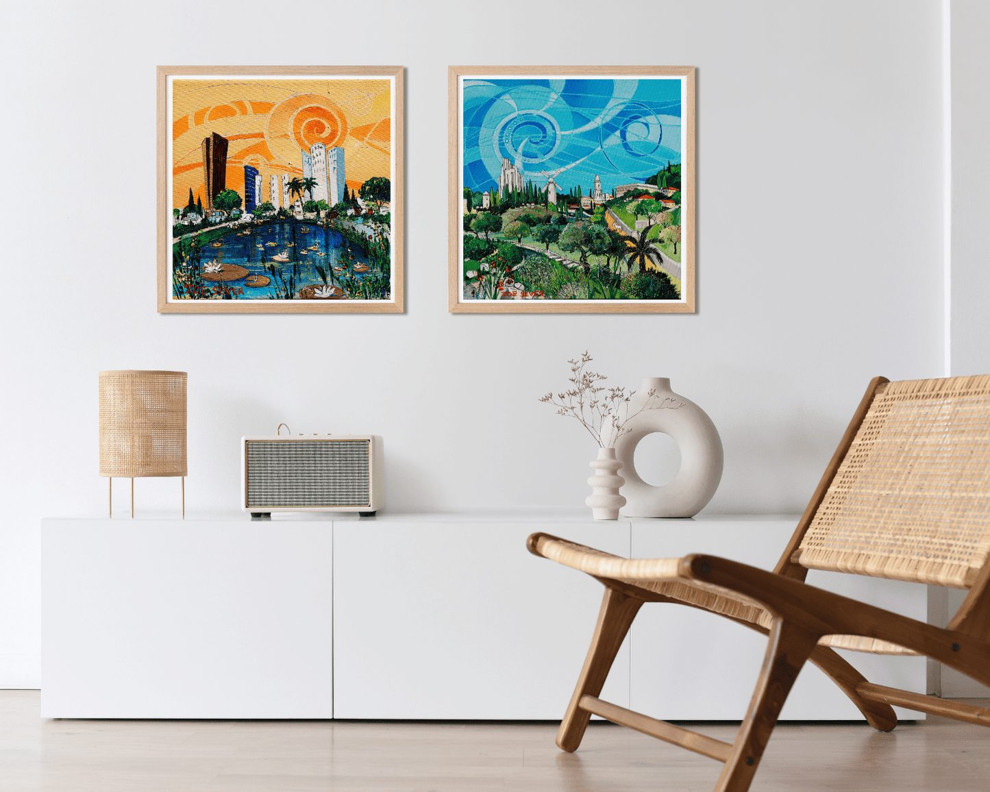 Original Painting "Jerusalem" by Zoe Sever, 11.8" x 11.8" - ThePopUp Art Gallery