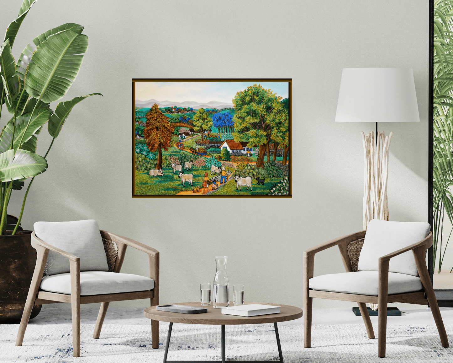 Original Painting "Santa Rita Farm" by Lucia Boccini 19 3/4" x 27 3/8" - ThePopUp Art Gallery