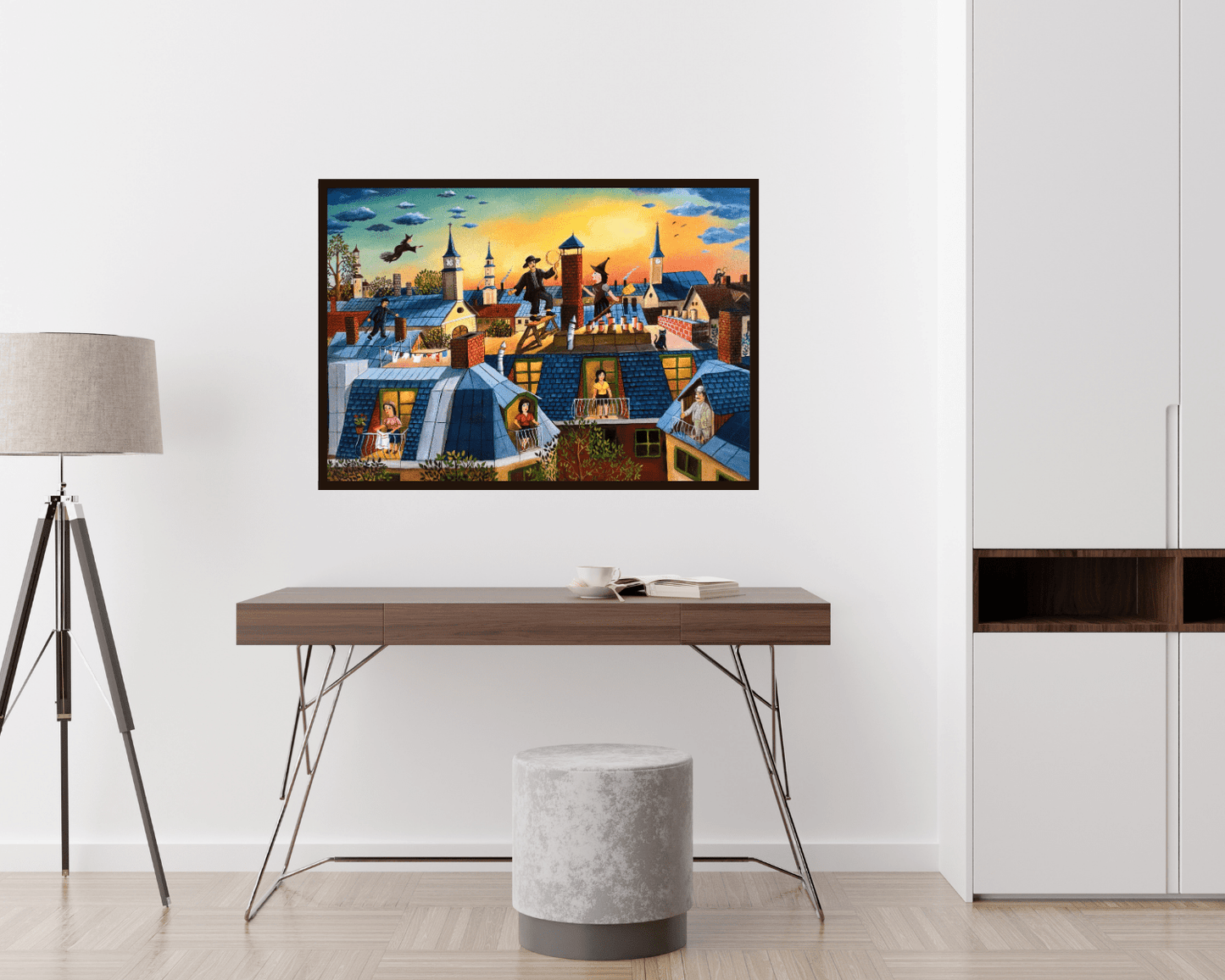 Limited Prints "Sunset on the Roof" by Mihai Dascalu 39.5" x 27.5" - ThePopUp Art Gallery