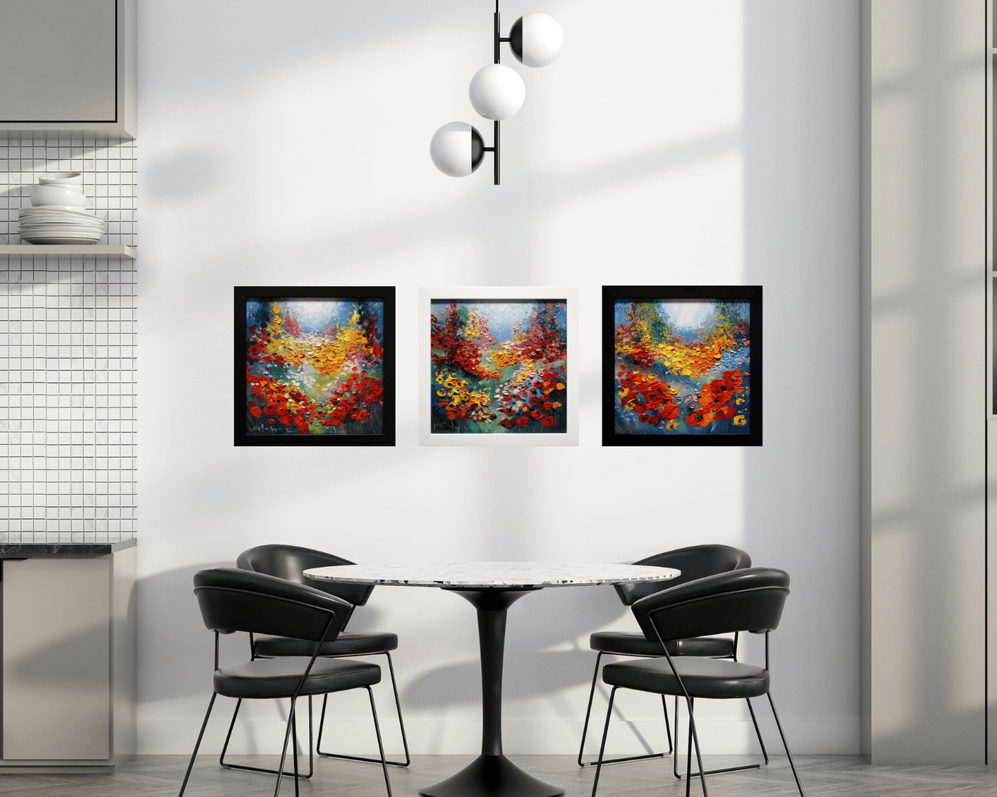 Original Painting "Wild Flower 2" by Natalya Romanovsky 12" x 12" - ThePopUp Art Gallery