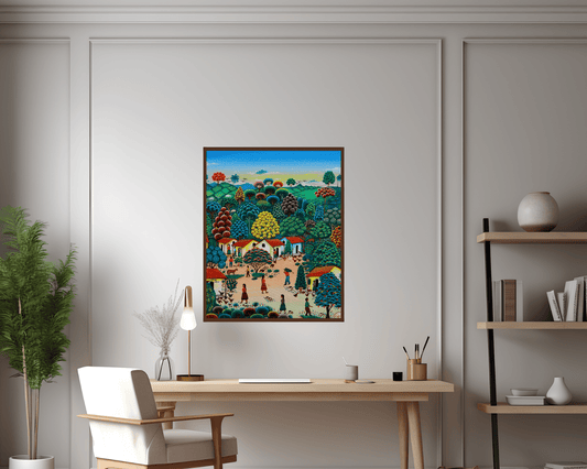 Original Painting "Delivering bananas" by Damary Maria Zoila Pineda 19.7" x 15.75" - ThePopUp Art Gallery