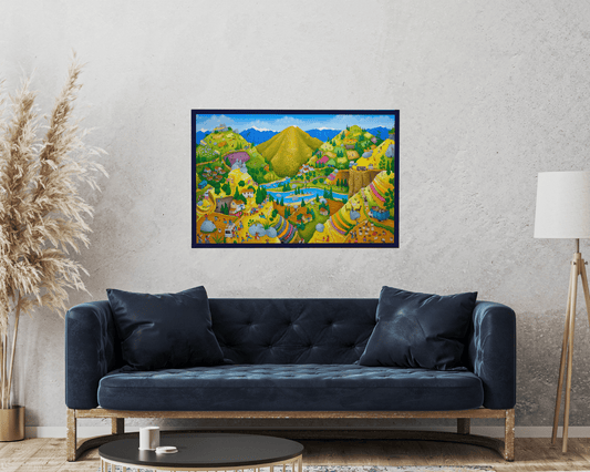 Original Painting "Voyage to Mt.Huaytapallana" by Patricia Henry Cruzalegui 23.6"x35.4" - ThePopUp Art Gallery