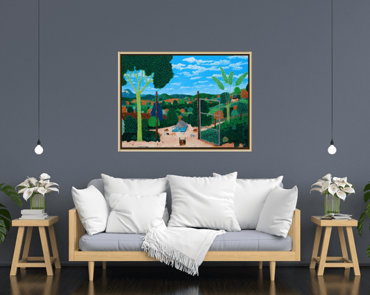 Original Painting "Miguel's Ranch" Roberto Torres Lameda 23.6" x 31.5" - ThePopUp Art Gallery