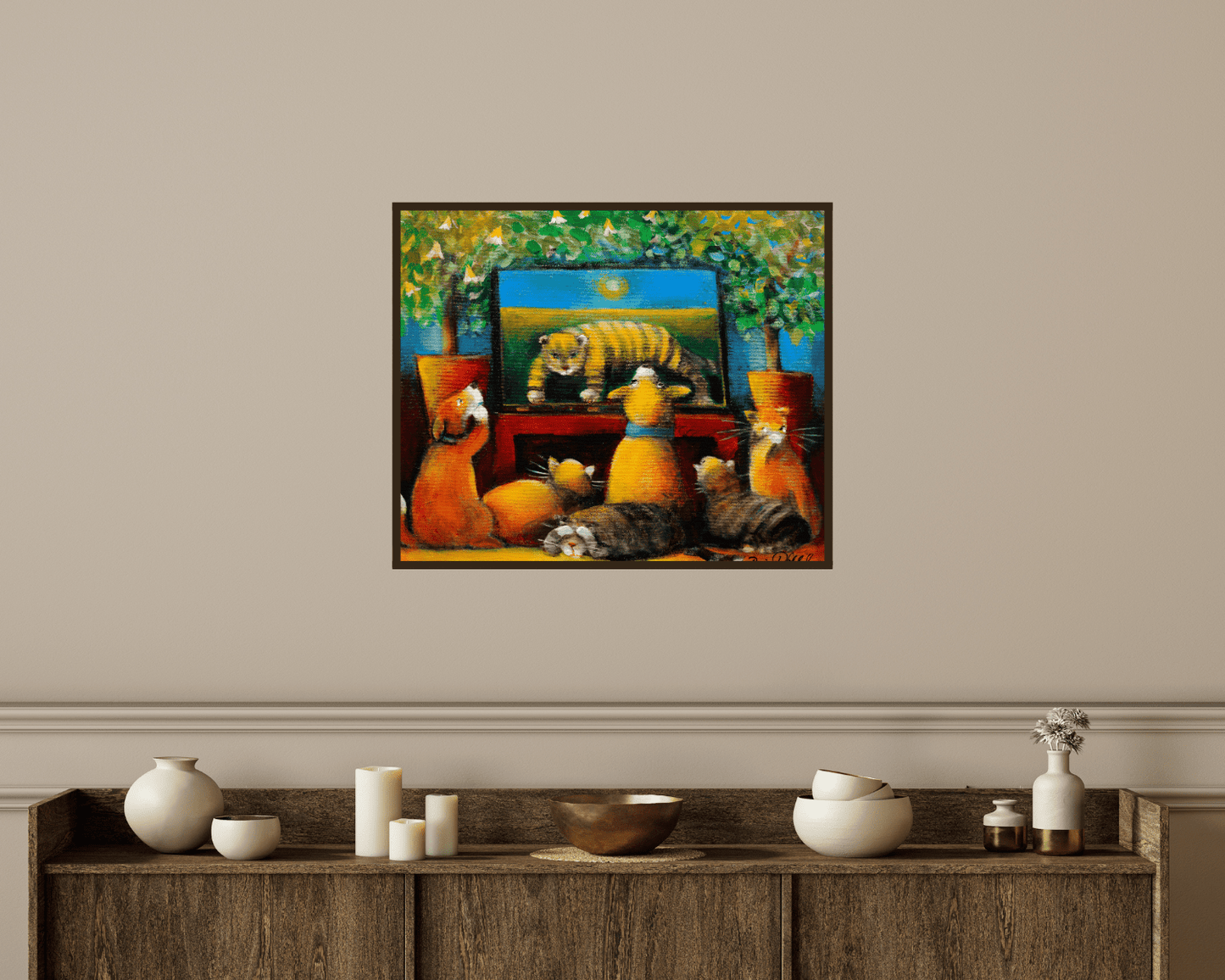 Original Painting "Thriller" by Raija Nokkala 17.3" x 21.3" - ThePopUp Art Gallery