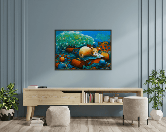 Original Painting "Sweet Dreams" by Raija Nokkala 19.7" x 27.6" - ThePopUp Art Gallery