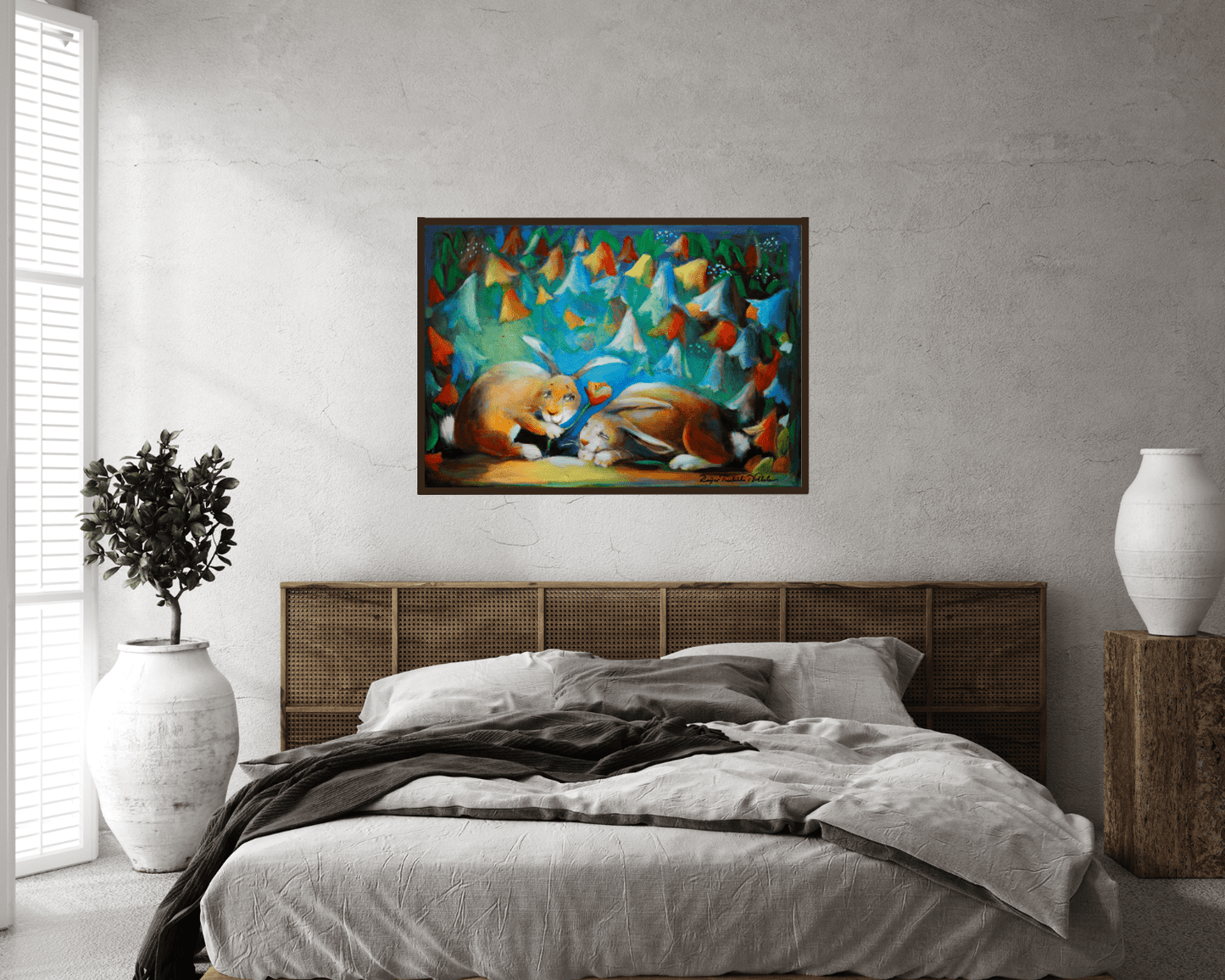 Original Painting "Would You be Mine?" by Raija Nokkala 19.7" x 27.6" - ThePopUp Art Gallery