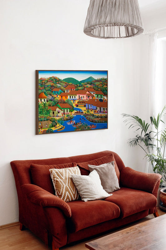 Original Painting "America Sofia" by Fausto Perez 29.5" x 37.4" - ThePopUp Art Gallery