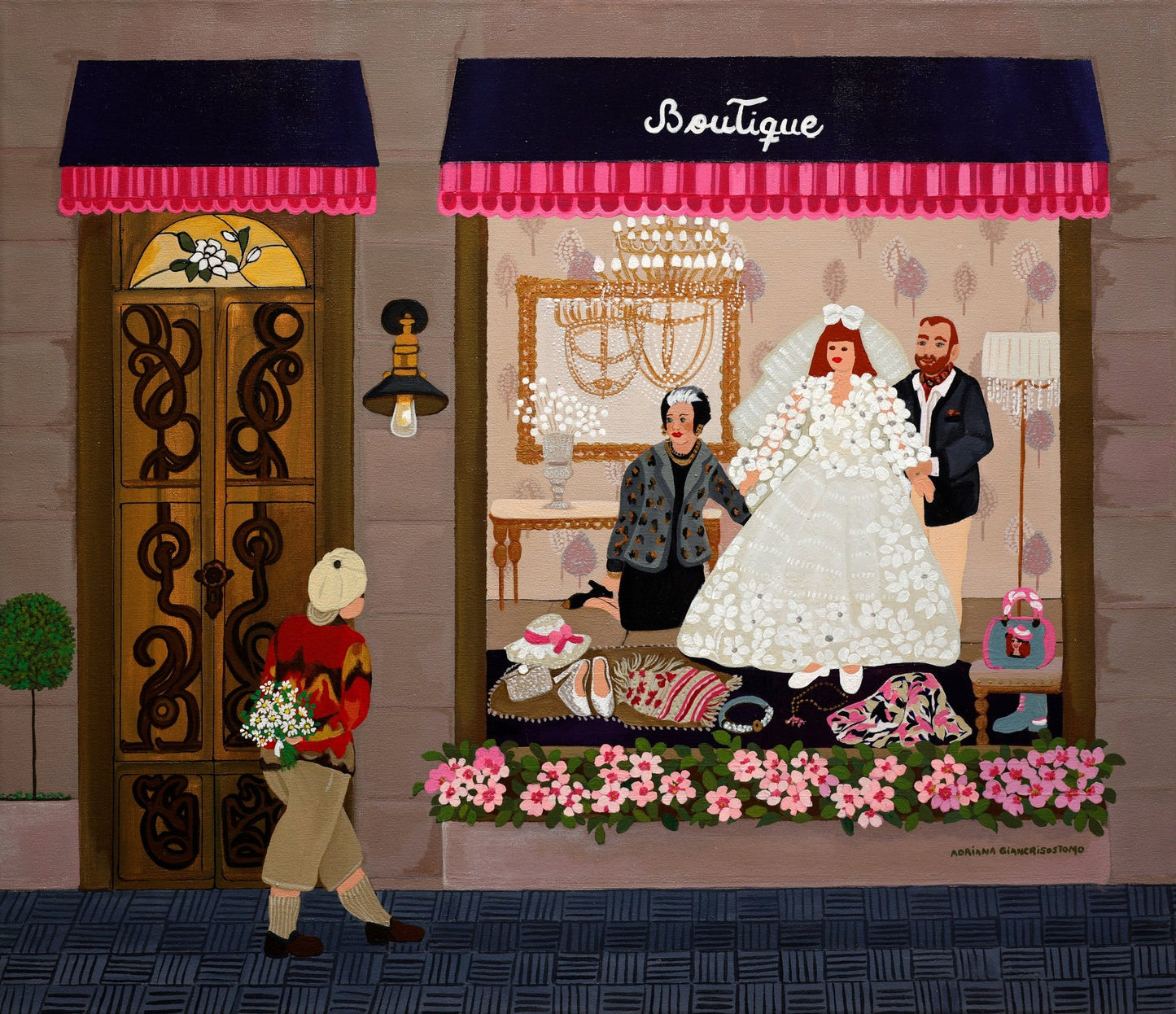 Original Painting "Paperboard Stone" by Adriana Giancrisostomo 23.62" x 27.56" - ThePopUp Art Gallery