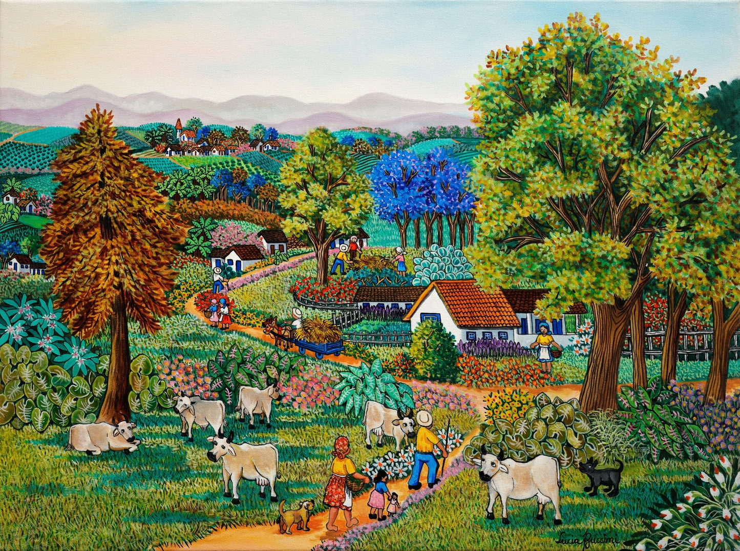 Original Painting "Santa Rita Farm" by Lucia Boccini 19 3/4" x 27 3/8" - ThePopUp Art Gallery