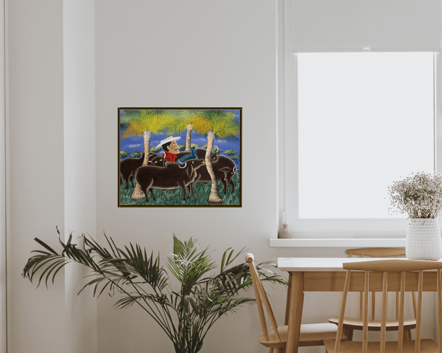 Original Painting "The Blue Horse" by Ivonaldo Veloso De Melo 15.8" x 19.7" - ThePopUp Art Gallery