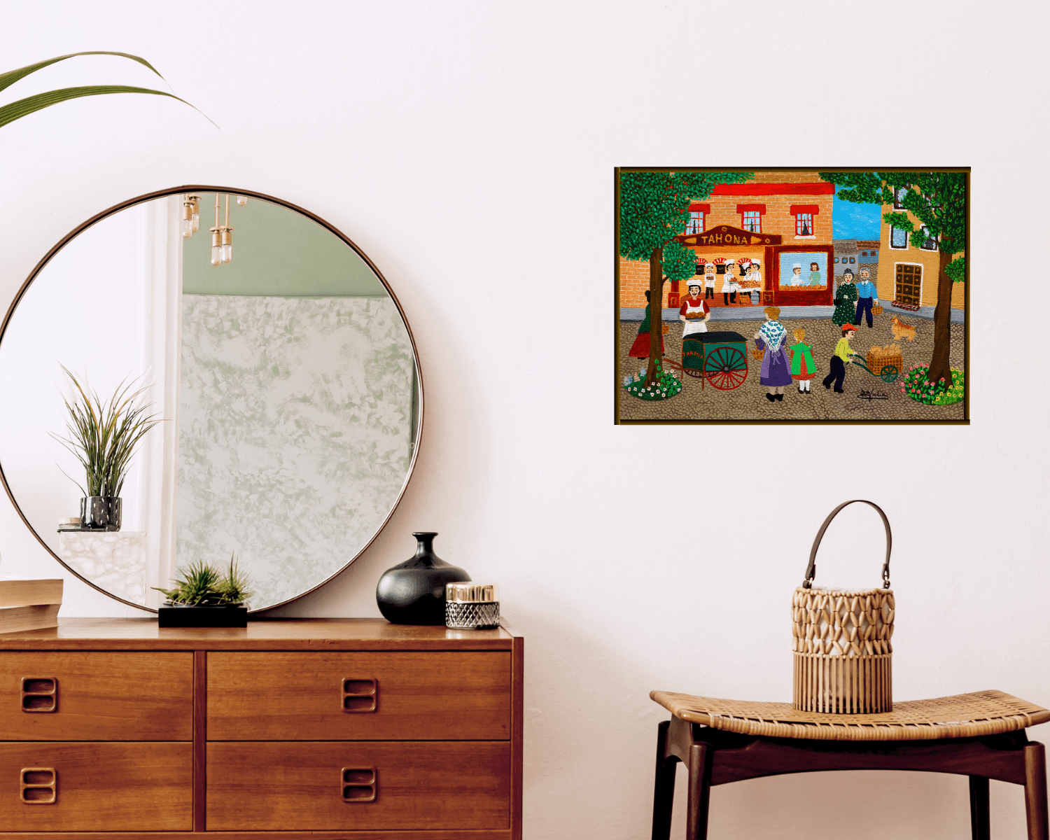 Original Painting "The baker" by Maria Julia Fraile 13" x 18.1" - ThePopUp Art Gallery