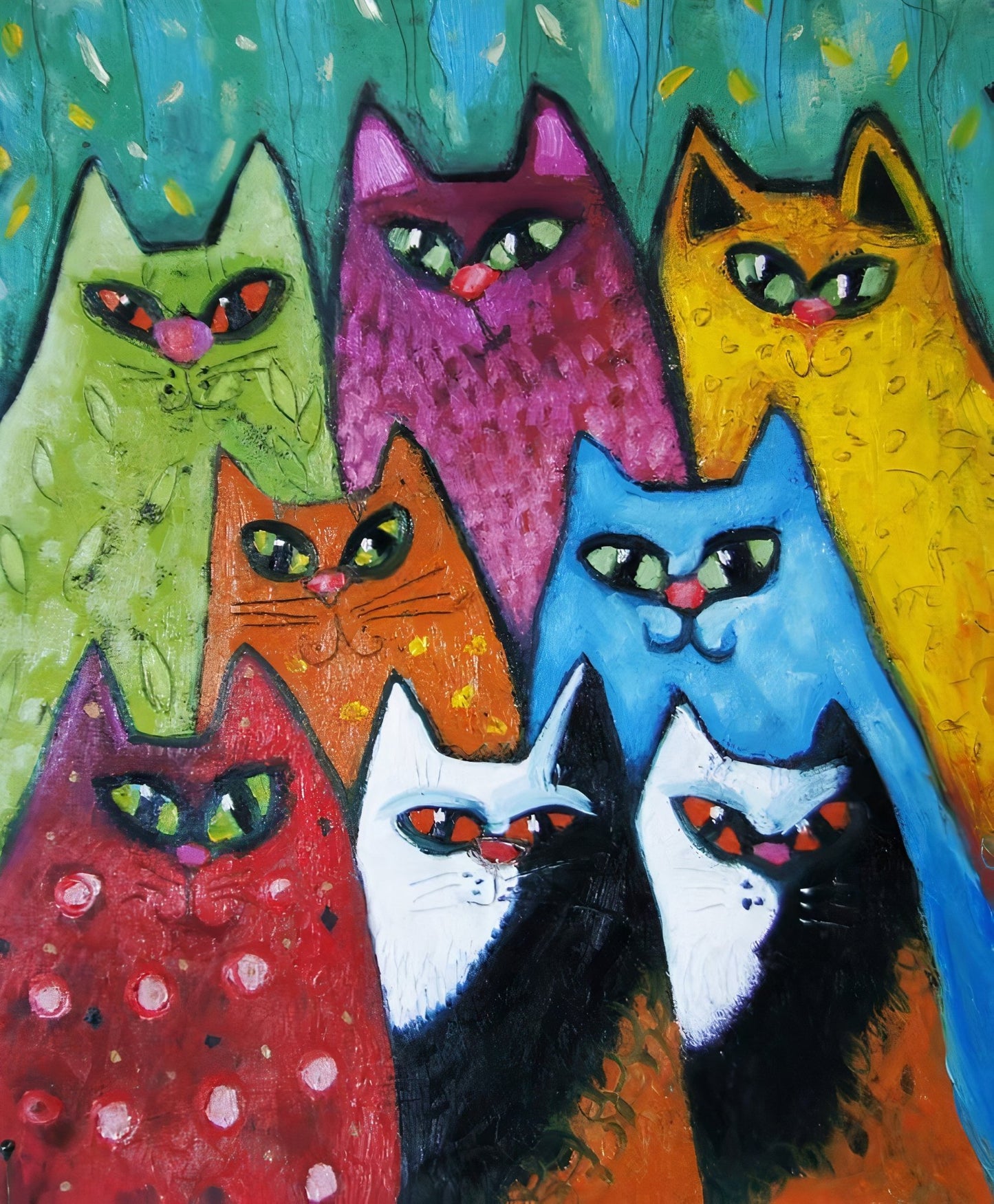 Original Painting "Eight" Natalya Romanovsky 17" x 14" - ThePopUp Art Gallery