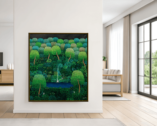 Original Painting "My World ll" by Gilberto Cardoza 44"x 39.7" - ThePopUp Art Gallery