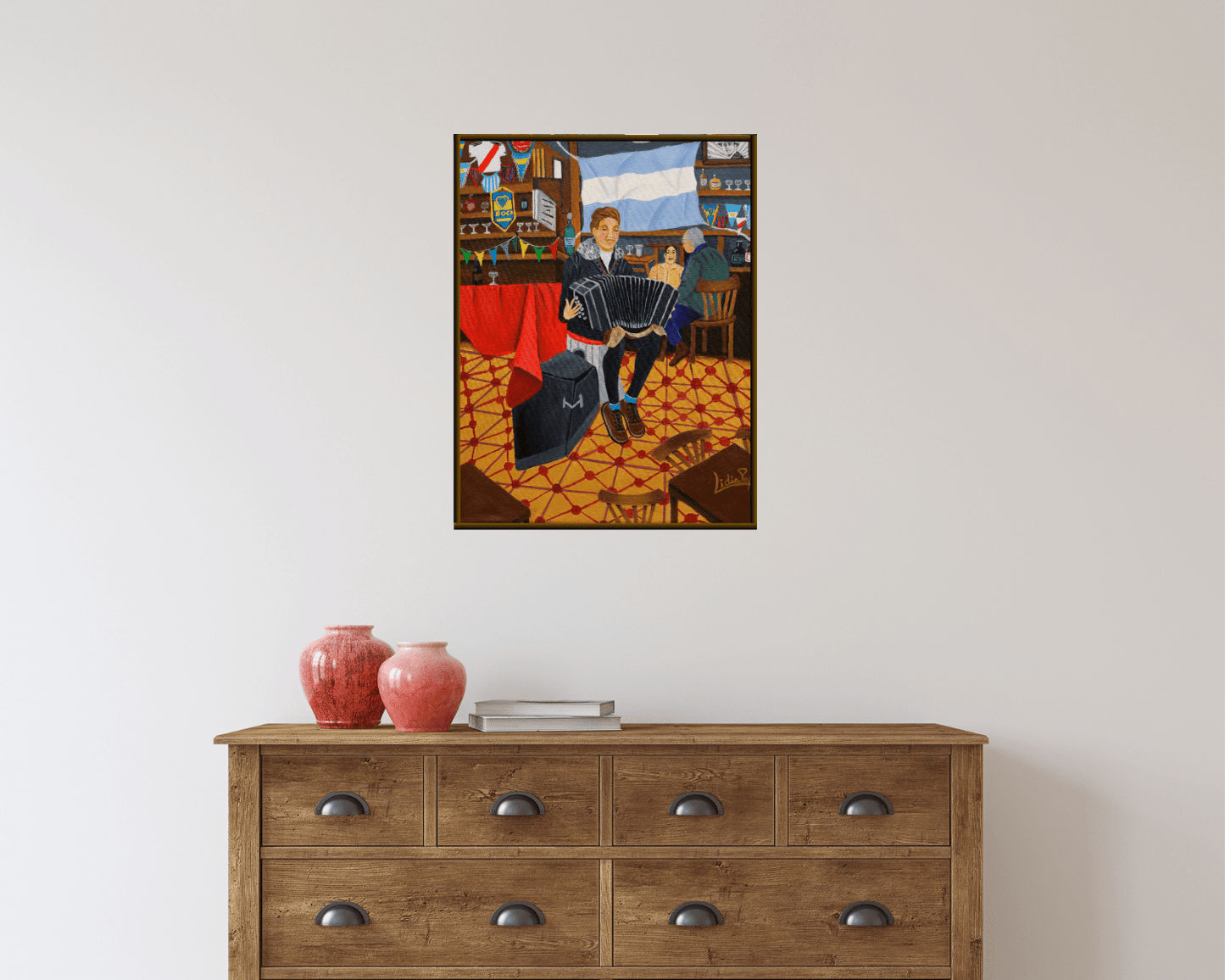 Original Painting "San Roque Bodegon" by Lidia Papic 13.8" x 10.6" - ThePopUp Art Gallery