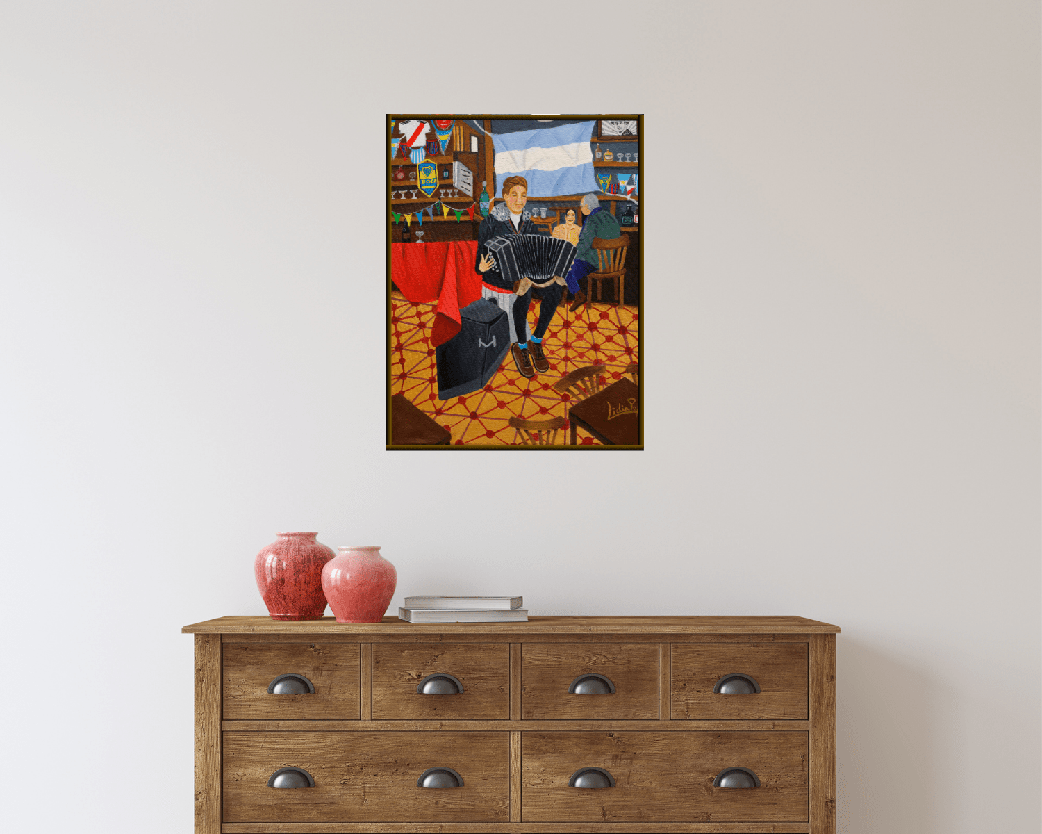 Original Painting "San Roque Bodegon" by Lidia Papic 13.8" x 10.6" - ThePopUp Art Gallery