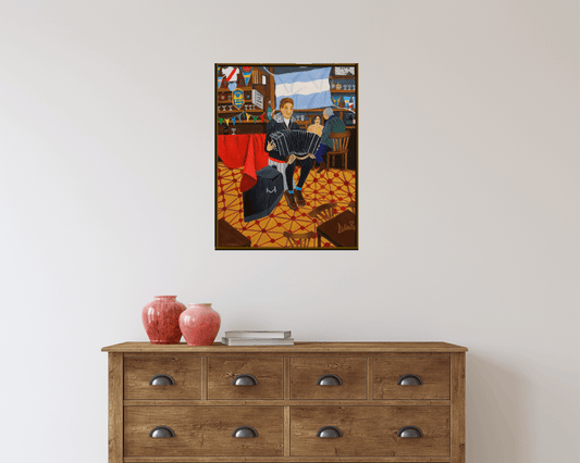 Original Painting "San Roque Bodegon" by Lidia Papic 13.8" x 10.6" - ThePopUp Art Gallery