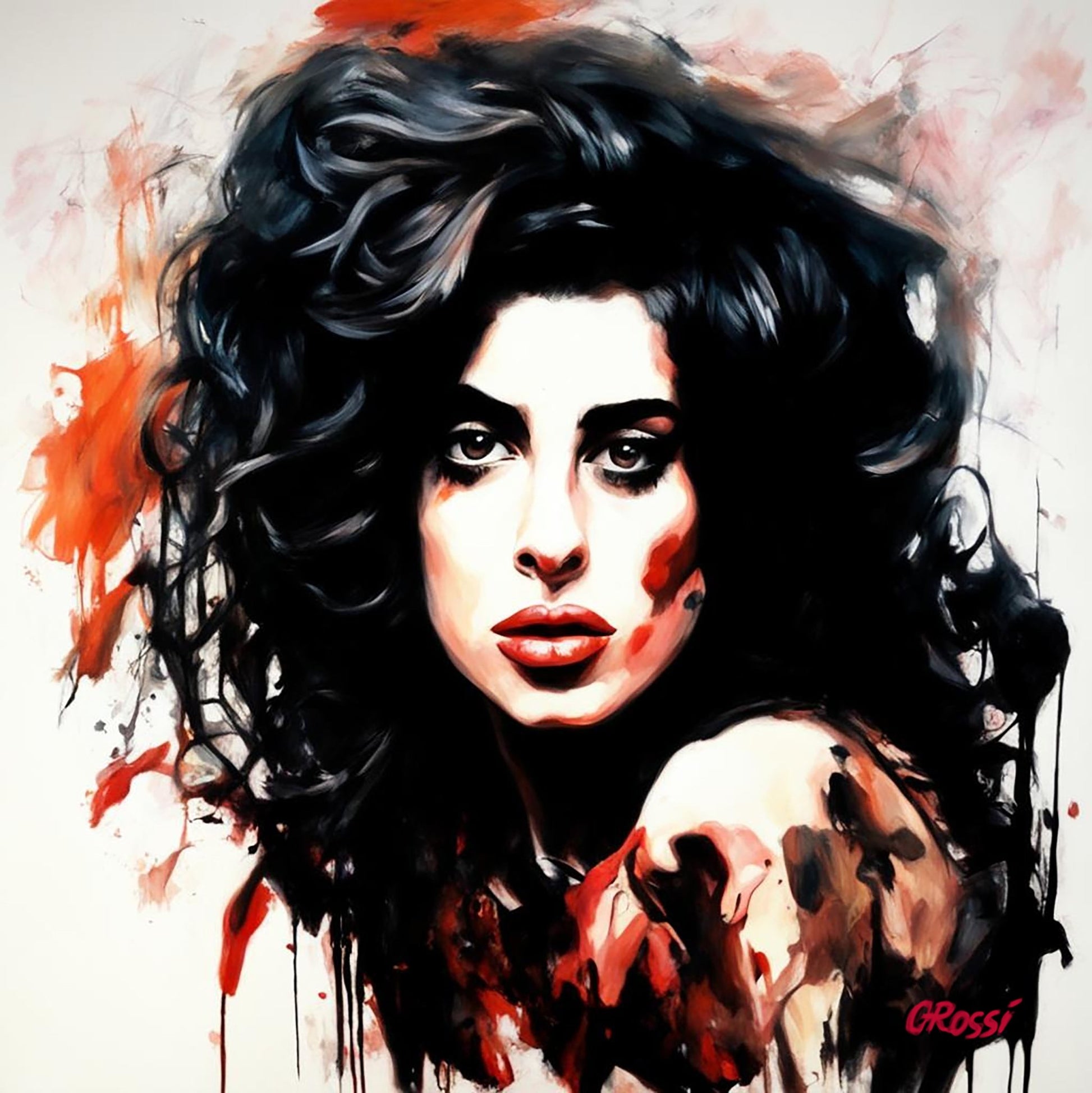 Original Painting "FAmy" by Olivia de Rossi 39" x 39" - ThePopUp Art Gallery