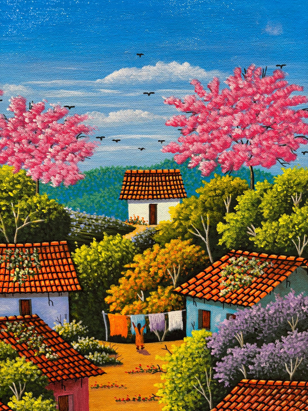 Original Painting "Oranges For Sale" by Alonso Flores, El Salvador, 19.7"x15.7" - ThePopUp Art Gallery