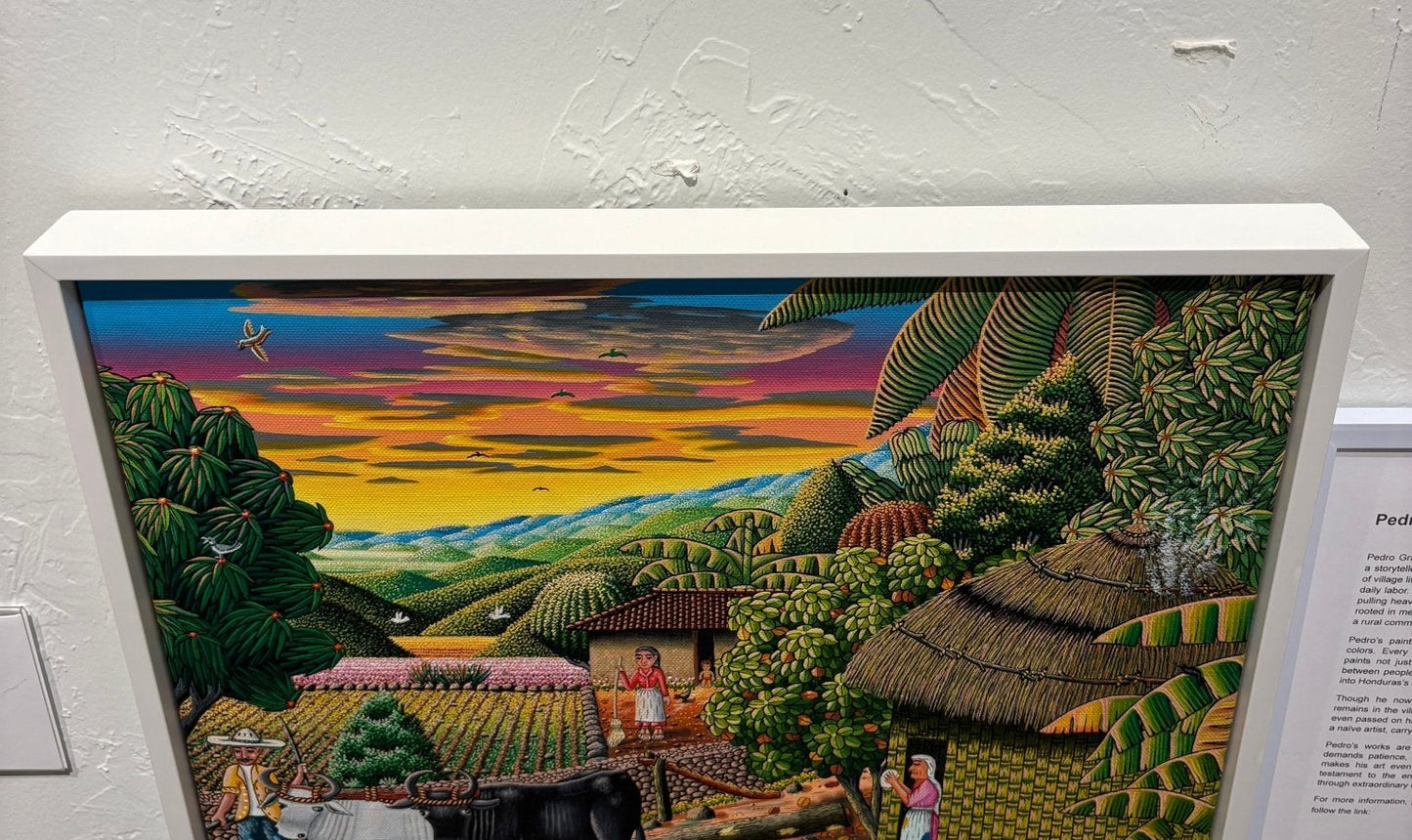 Original Painting "Traditional Logging" by Pedro Grandes 13.8"x17.7" - ThePopUp Art Gallery