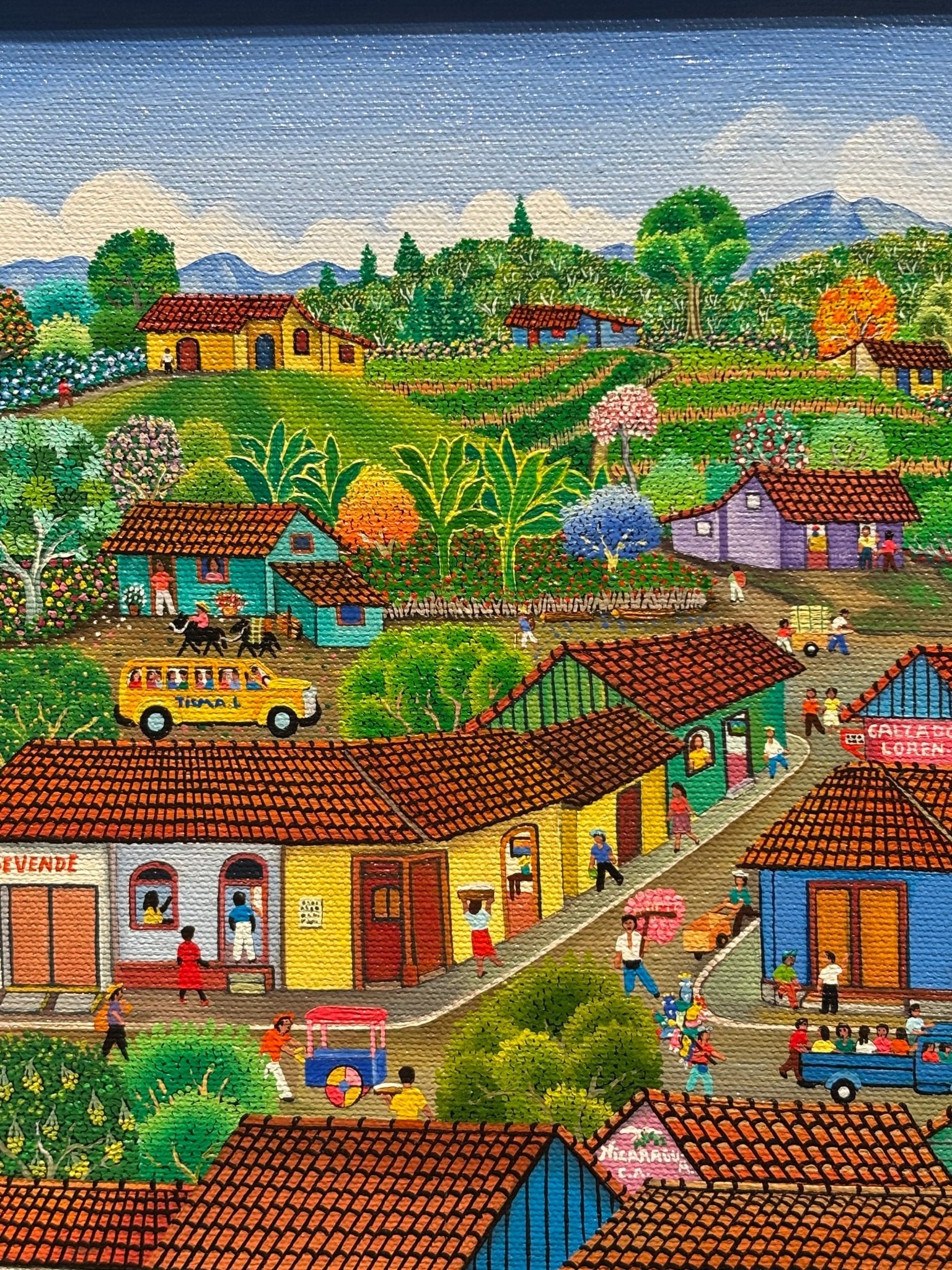 Original Painting "Street Party" by Noel Calero 11.8"x15.7" - ThePopUp Art Gallery