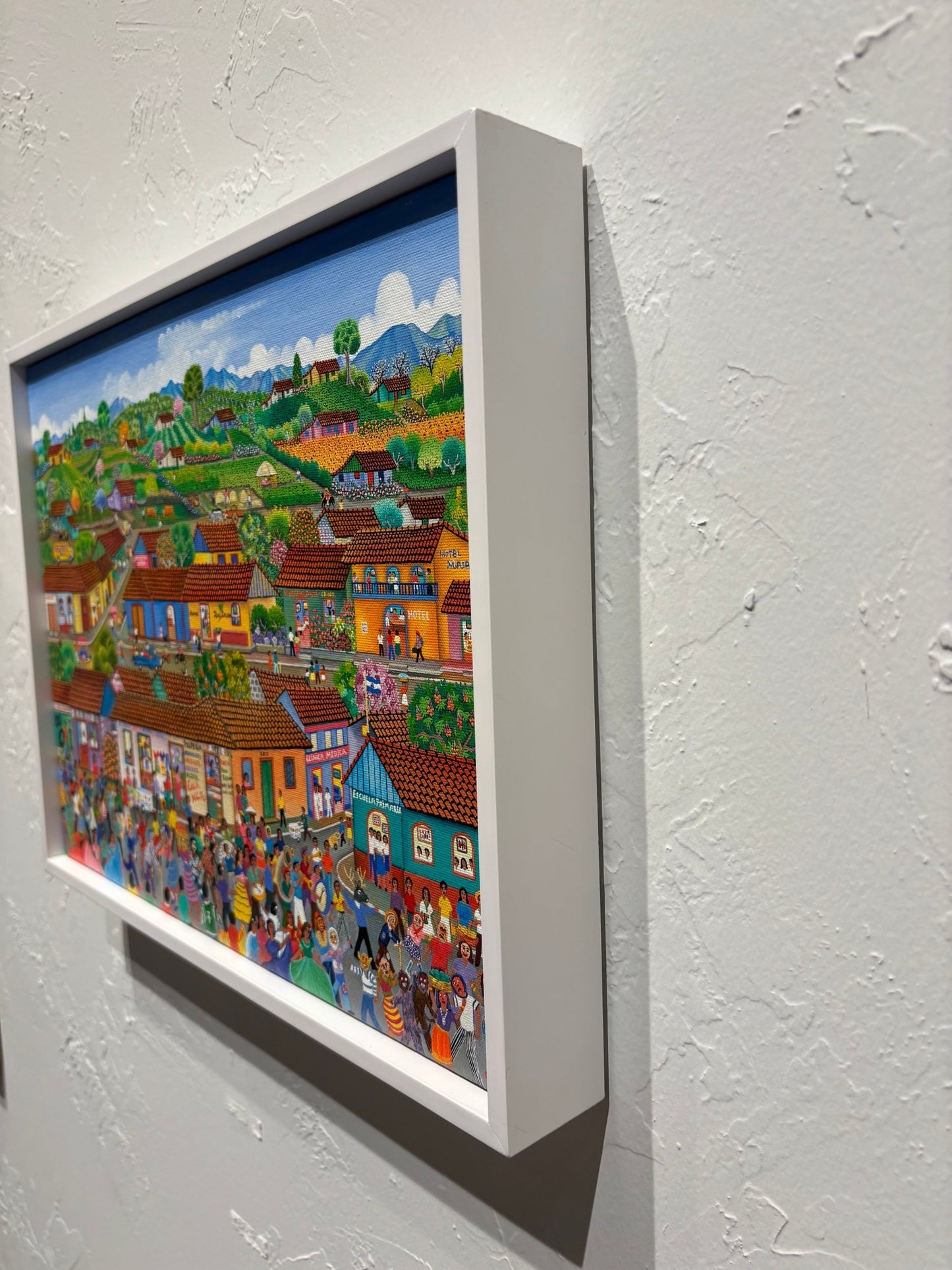 Original Painting "Street Party" by Noel Calero 11.8"x15.7" - ThePopUp Art Gallery