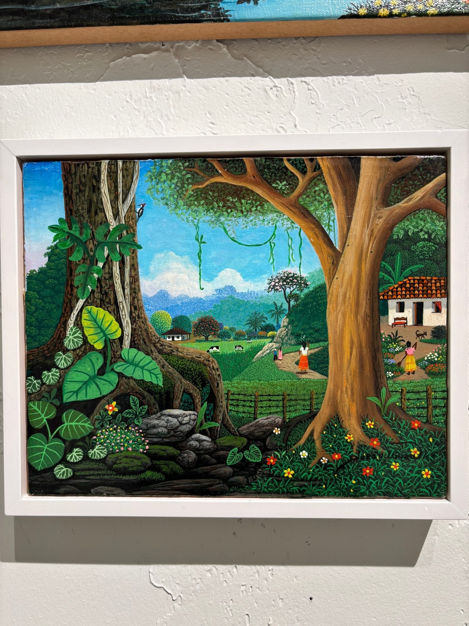 Original Painting "Mother is Calling - Lunchtime" by German Ramón Durón 8.4 x 10.4" - ThePopUp Art Gallery