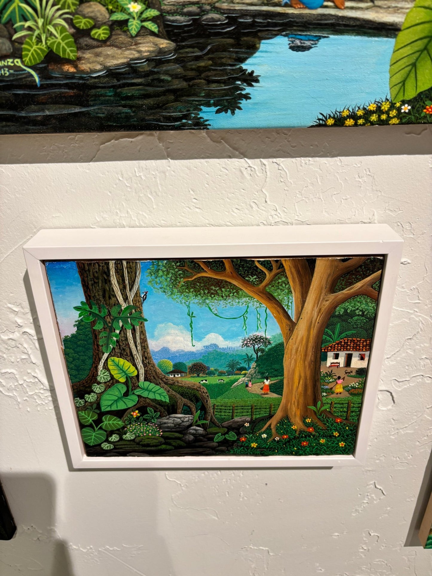 Original Painting "Mother is Calling - Lunchtime" by German Ramón Durón 8.4 x 10.4" - ThePopUp Art Gallery