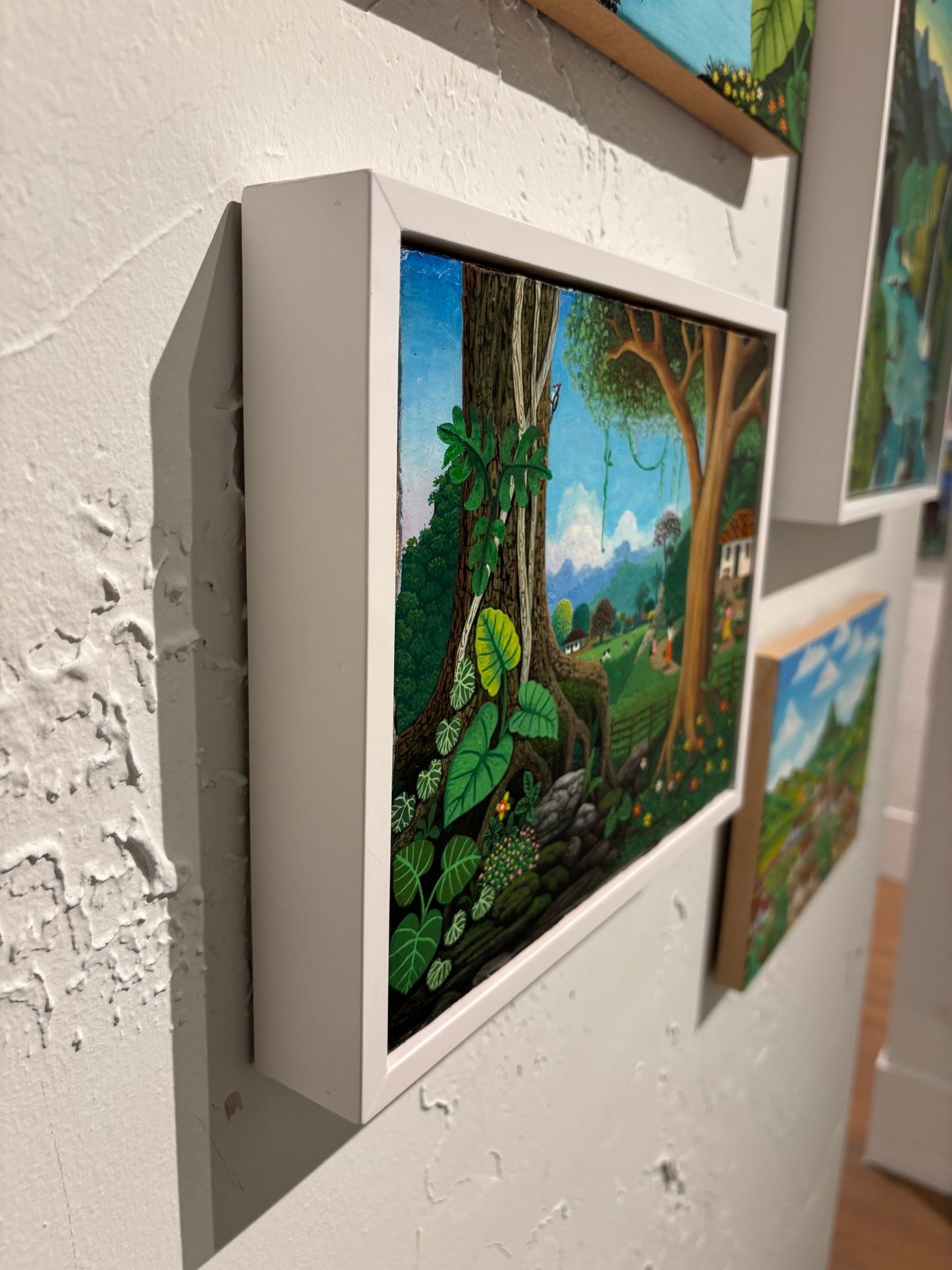 Original Painting "Mother is Calling - Lunchtime" by German Ramón Durón 8.4 x 10.4" - ThePopUp Art Gallery