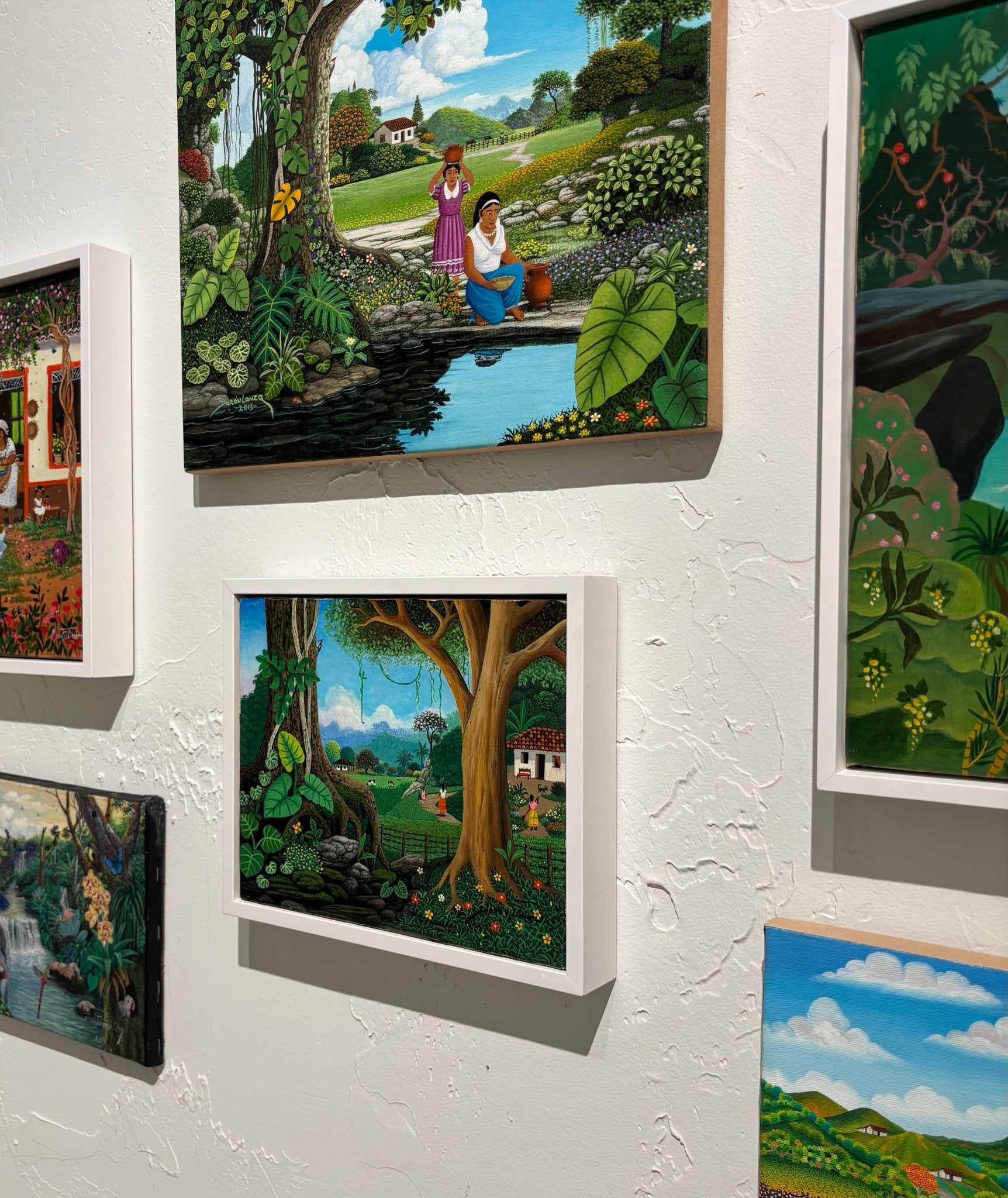 Original Painting "Mother is Calling - Lunchtime" by German Ramón Durón 8.4 x 10.4" - ThePopUp Art Gallery