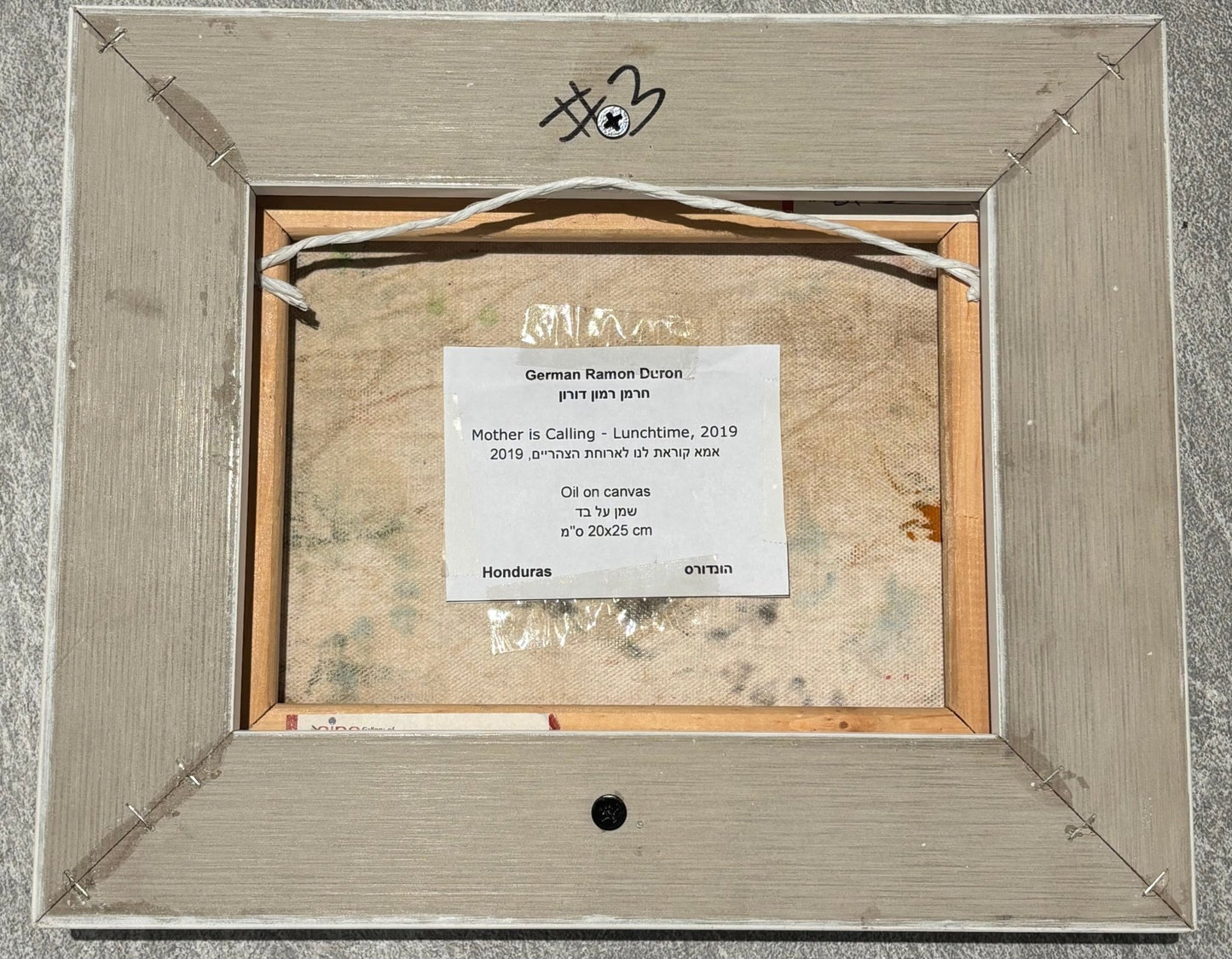 Original Painting "Mother is Calling - Lunchtime" by German Ramón Durón 8.4 x 10.4" - ThePopUp Art Gallery