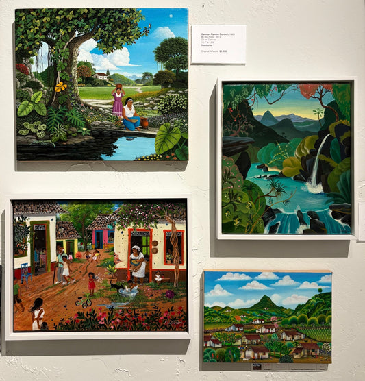 Original Painting "Our Happy Village" by Mara Toledo 11.13"x15.13" - ThePopUp Art Gallery