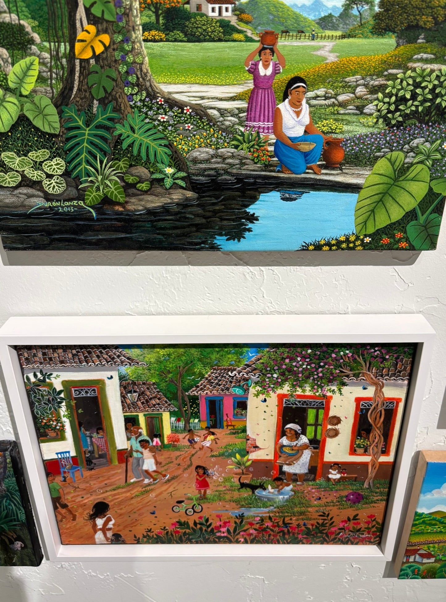 Original Painting "Our Happy Village" by Mara Toledo 11.13"x15.13" - ThePopUp Art Gallery