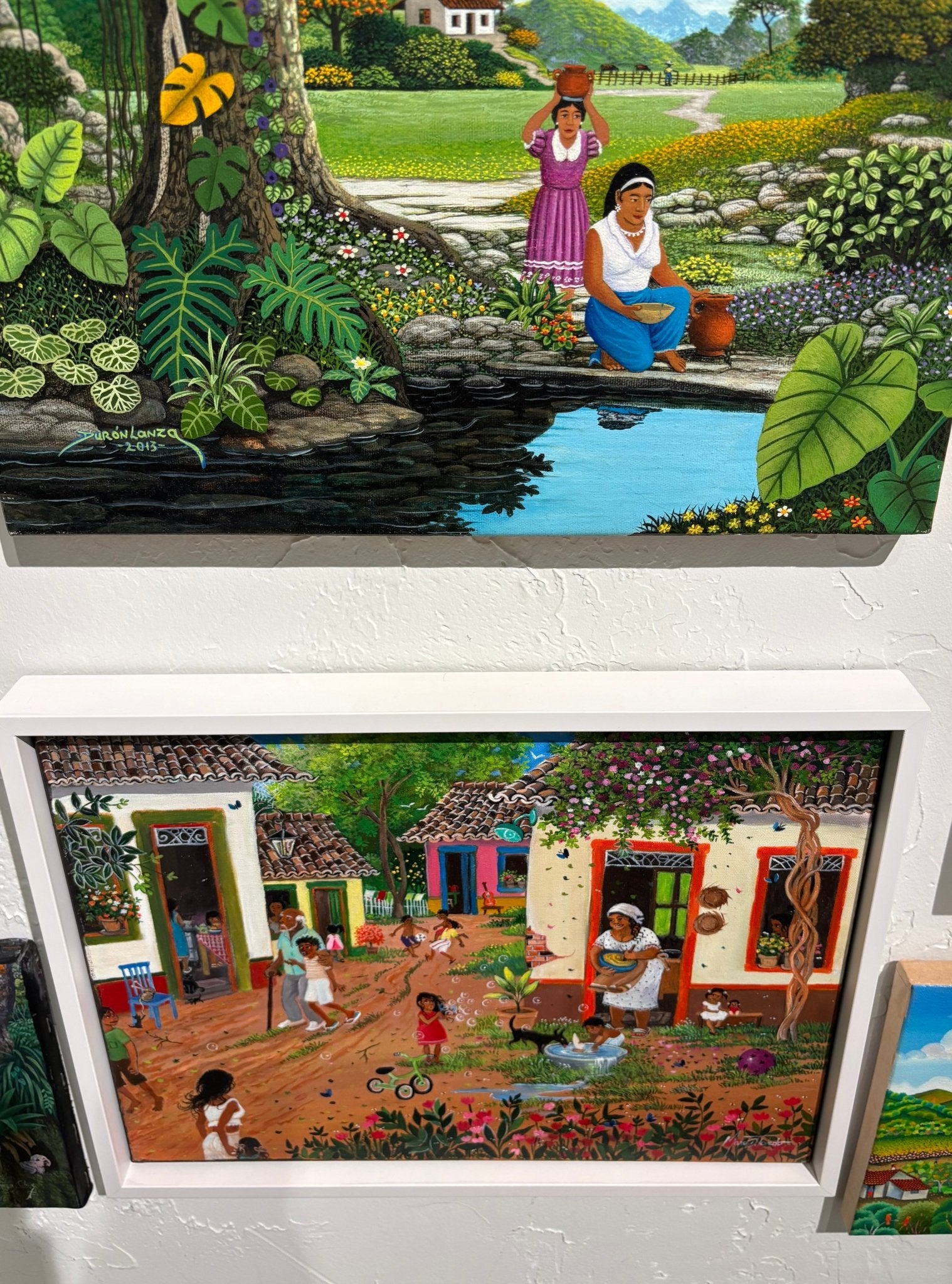 Original Painting "Our Happy Village" by Mara Toledo 11.13"x15.13" - ThePopUp Art Gallery