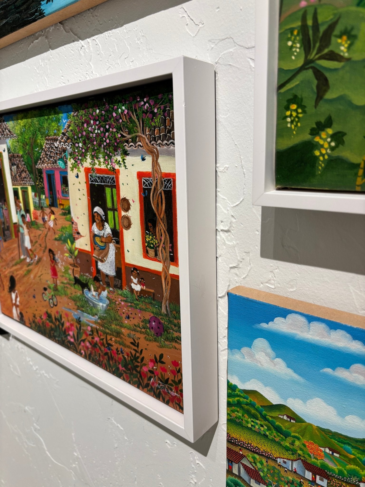 Original Painting "Our Happy Village" by Mara Toledo 11.13"x15.13" - ThePopUp Art Gallery