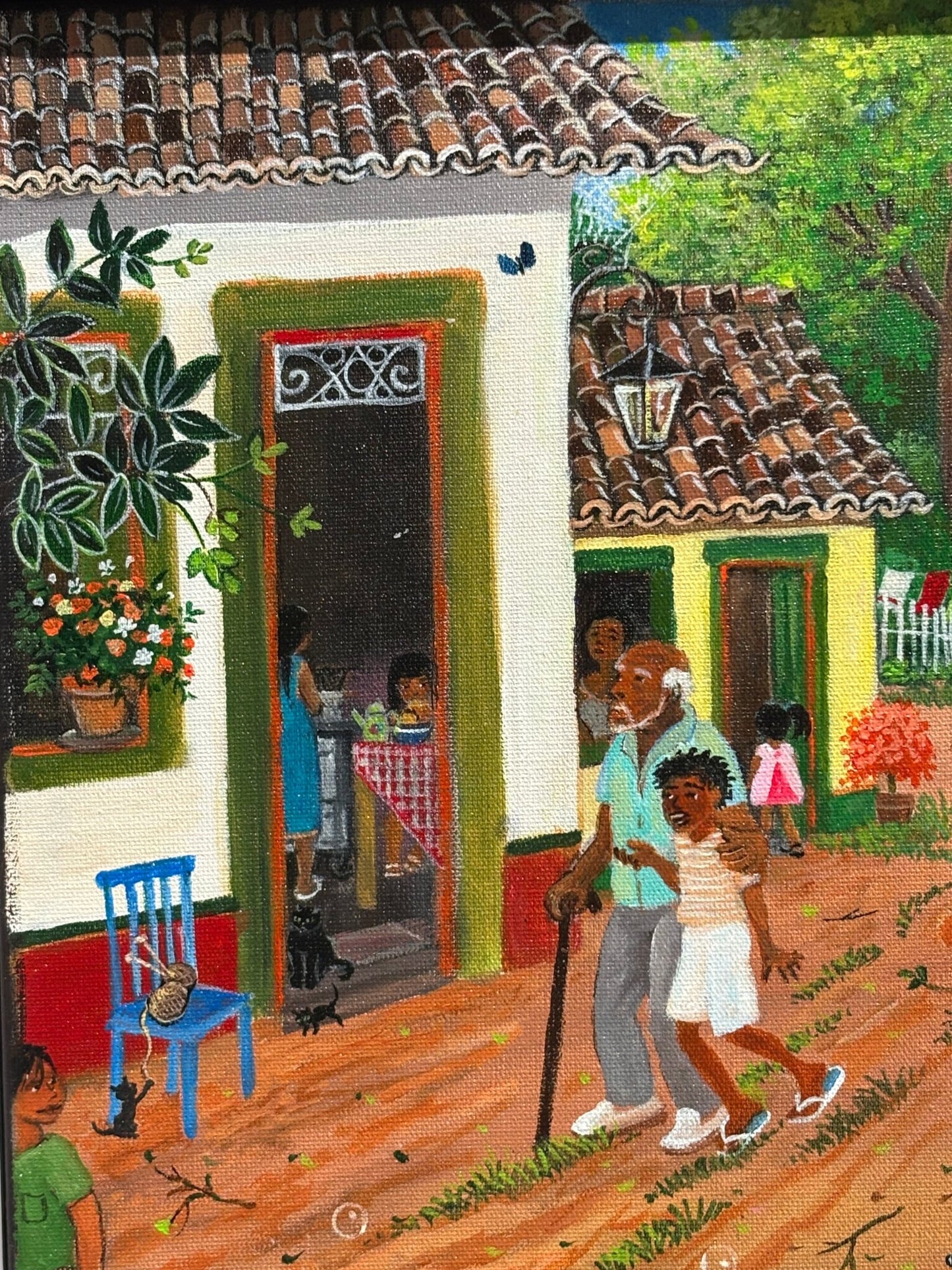 Original Painting "Our Happy Village" by Mara Toledo 11.13"x15.13" - ThePopUp Art Gallery