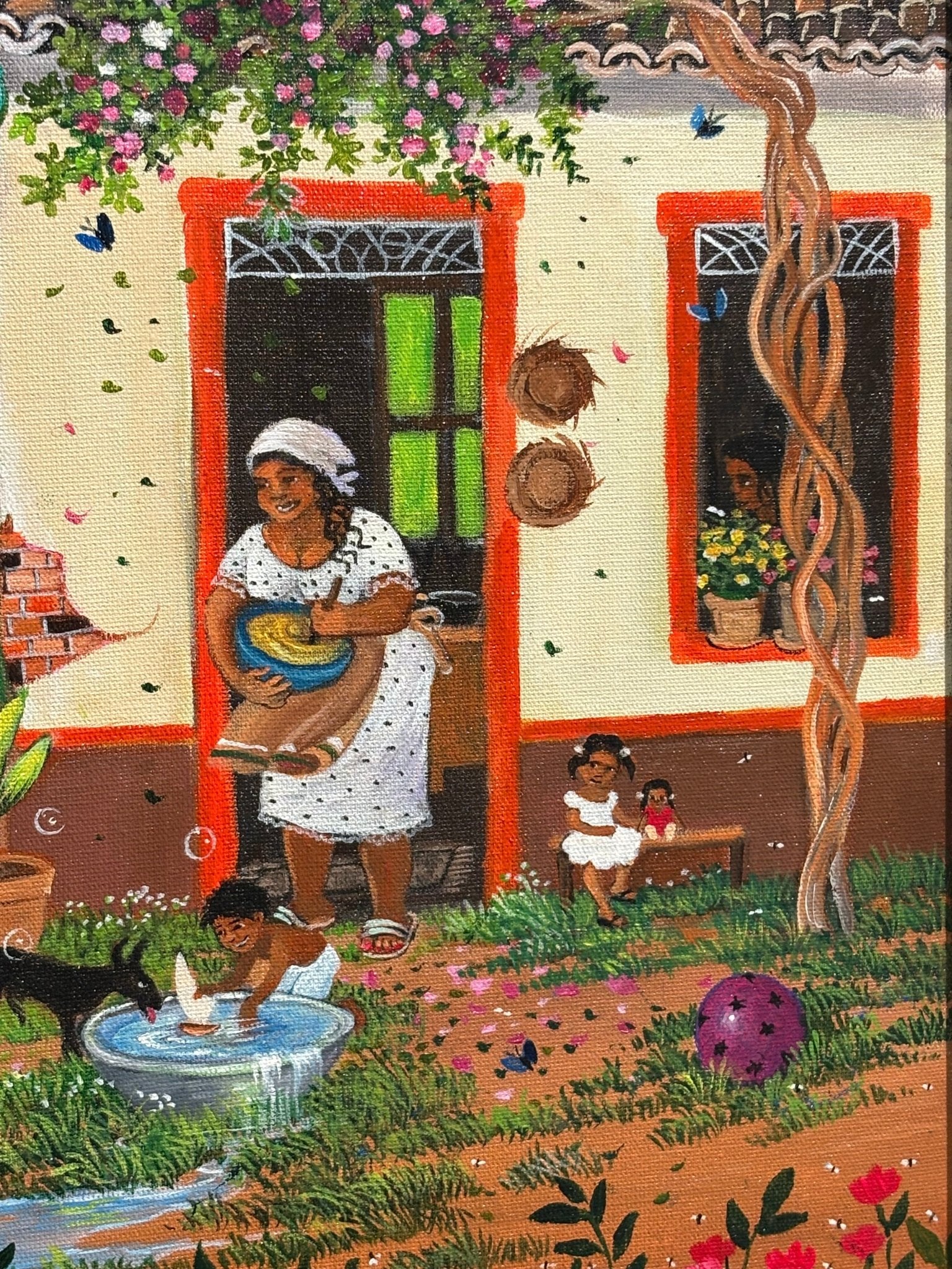 Original Painting "Our Happy Village" by Mara Toledo 11.13"x15.13" - ThePopUp Art Gallery