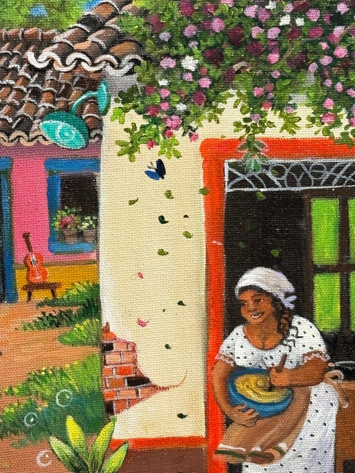 Original Painting "Our Happy Village" by Mara Toledo 11.13"x15.13" - ThePopUp Art Gallery