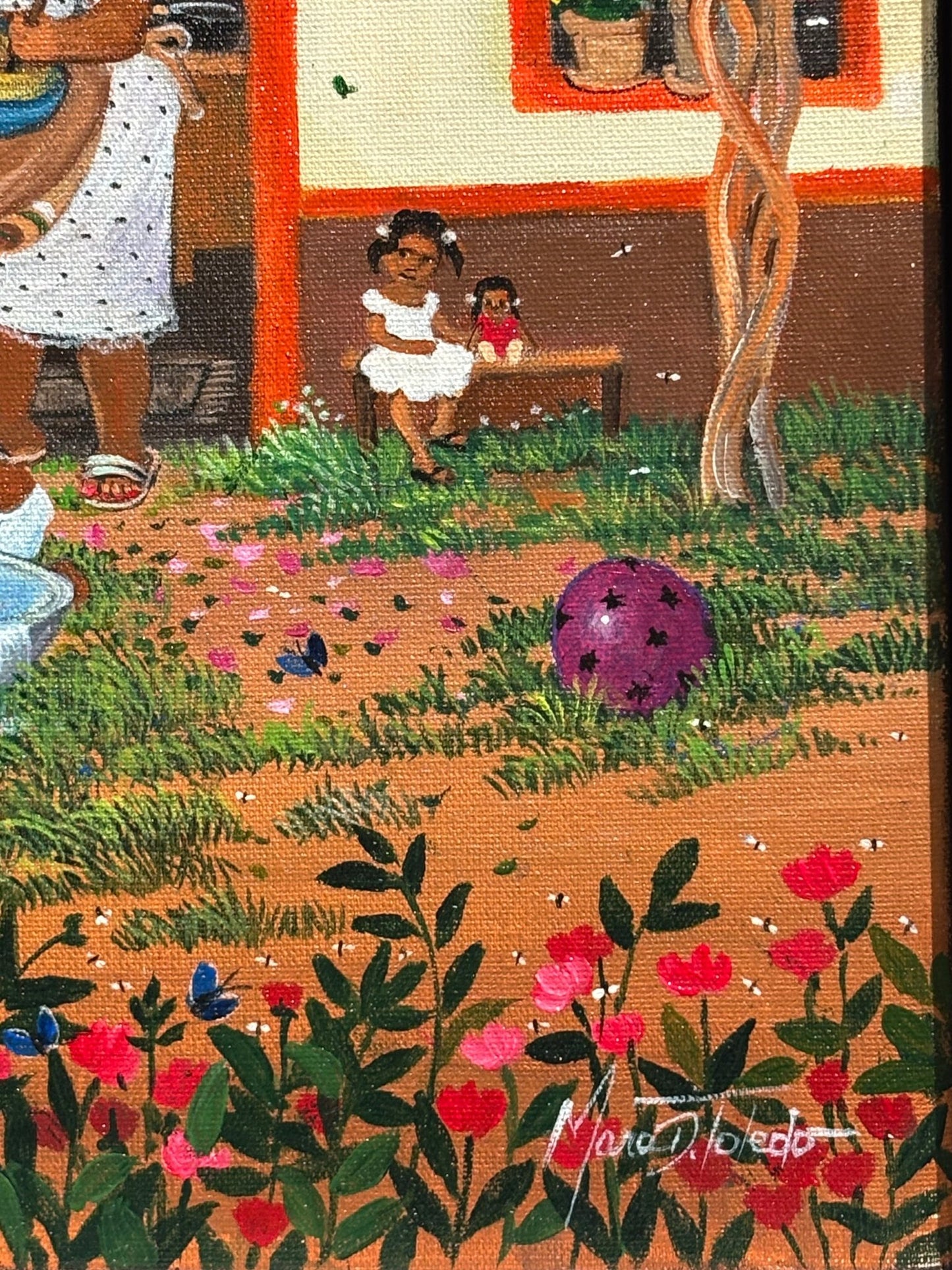 Original Painting "Our Happy Village" by Mara Toledo 11.13"x15.13" - ThePopUp Art Gallery