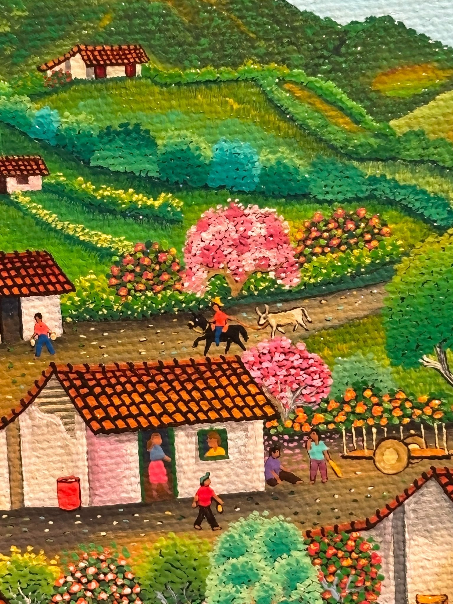 Original Painting "Road to New Guinea" by Noel Calero 8.3"x11.8" - ThePopUp Art Gallery