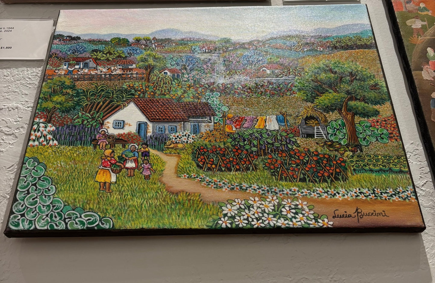 Original Painting "Country House" by Lucia Boccini, Brazil, 15 3/4" x 19 3/4" - ThePopUp Art Gallery